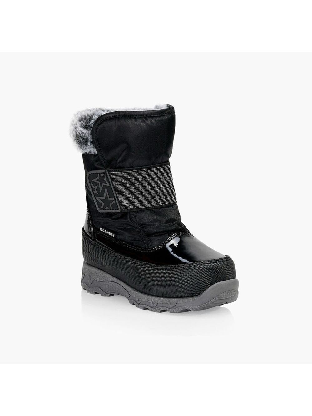 Size 11 Toddler Cougar Black and Gray Kids Snow Boots.